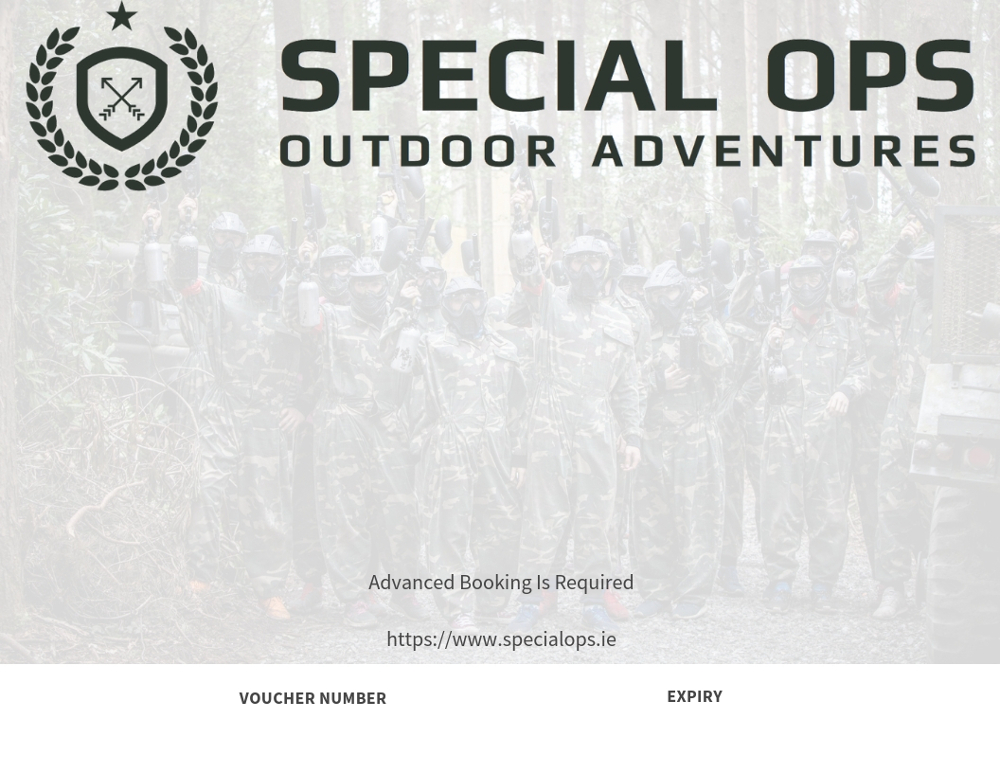 Paintball & Airsoft Vouchers Special Ops Adventures